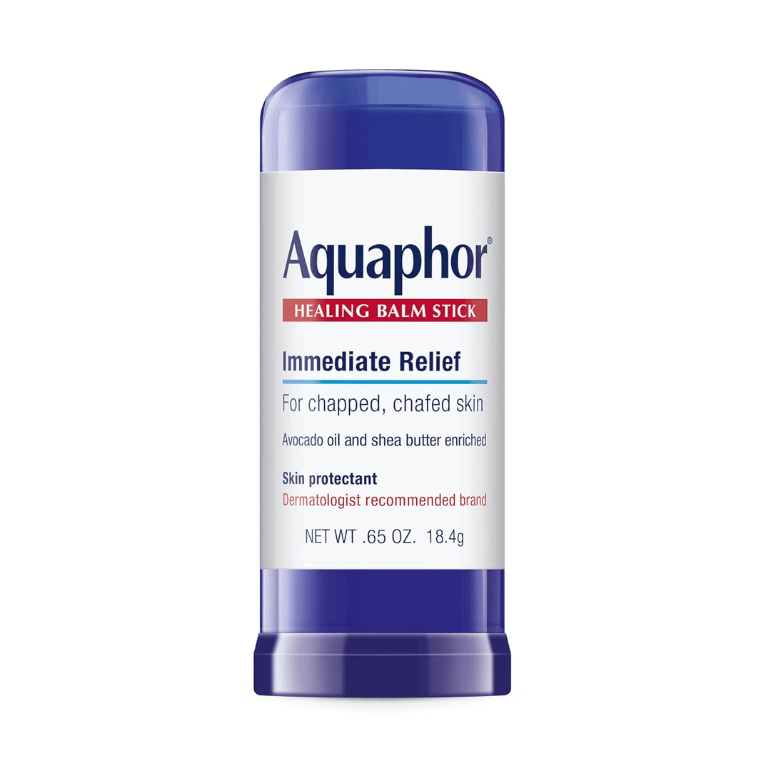 Aquaphor Healing Balm Stick, 0.65 ounce skin protectant in a navy twist-up stick