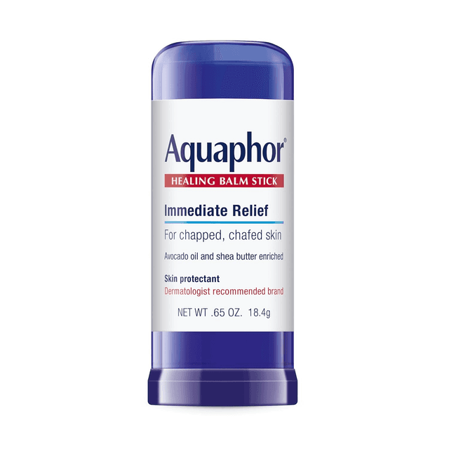Aquaphor Healing Balm Stick, 0.65 ounce skin protectant in a navy twist-up stick