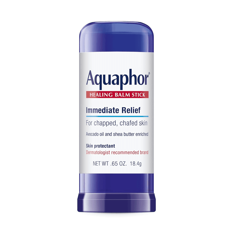 Aquaphor Healing Balm Stick, 0.65 ounce skin protectant in a navy twist-up stick